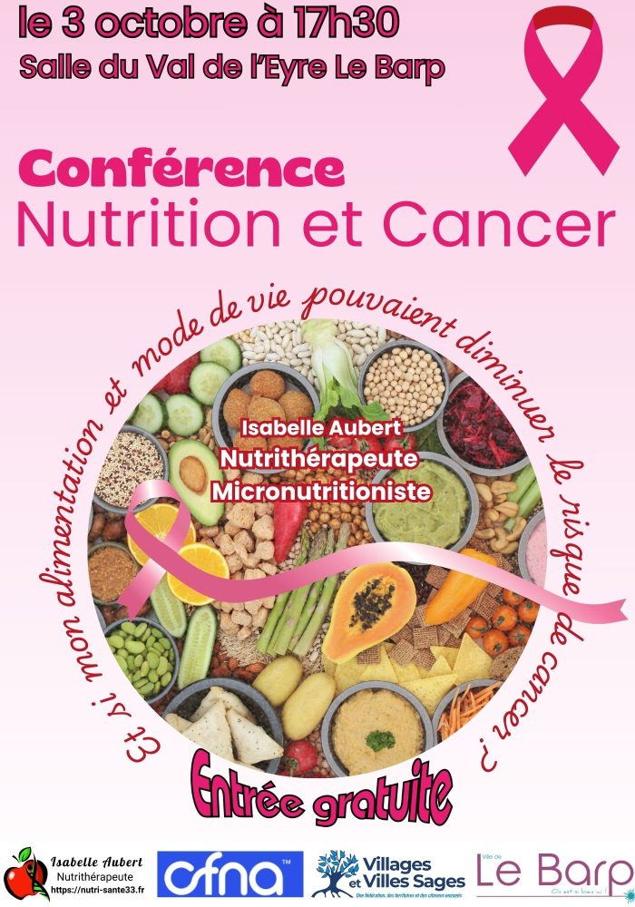 Affiche de Conférence nutrition santé prévention cancer